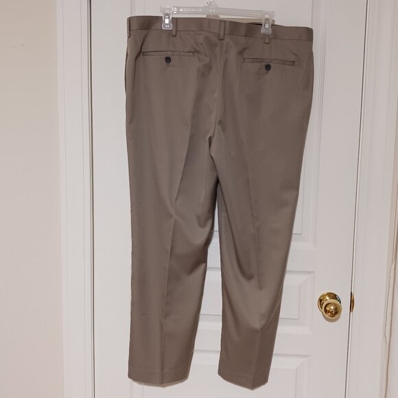Claiborne Men's flat front dress slacks, Stone color,  Size 38" X 28" - Picture 2 of 11